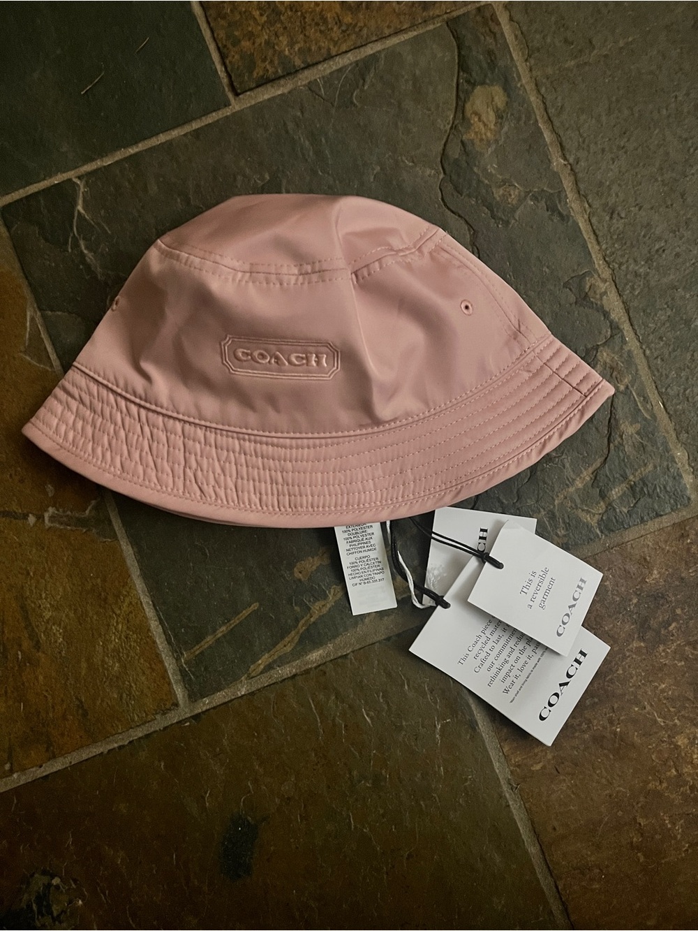 COACH Pink Reversible Bucket Hat NWT